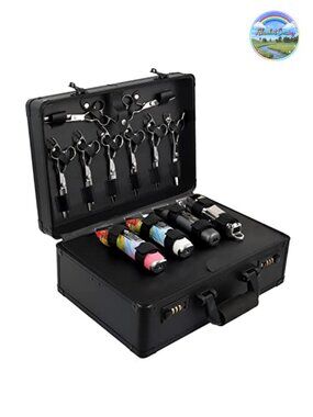 Barber Case Clipper Bag Hair Kit Tool Box Aluminum Organizer with Secure